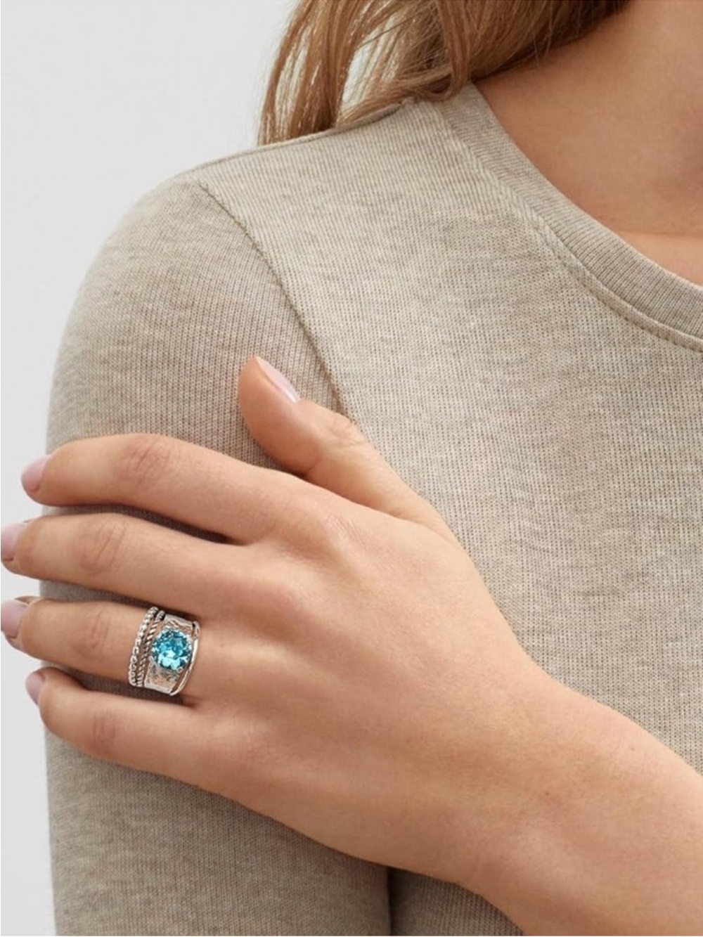 🆕 Silpada Sterling Silver Ring 9 925
Bright Aqua Blue Stone GLACIAL BEAM NIB 10 - Picture 3 of 9
